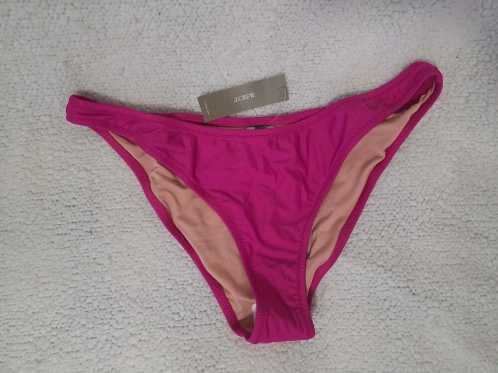 J Crew Pink Fushia Heritage 1989 High Leg Bikini Swim Bottom Separate Medium NWT